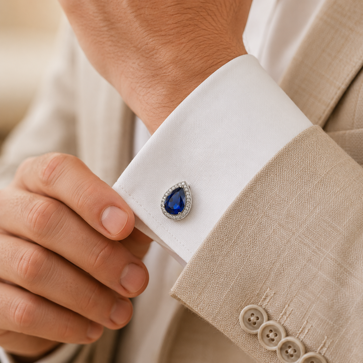 Blue Water Drop Cufflinks