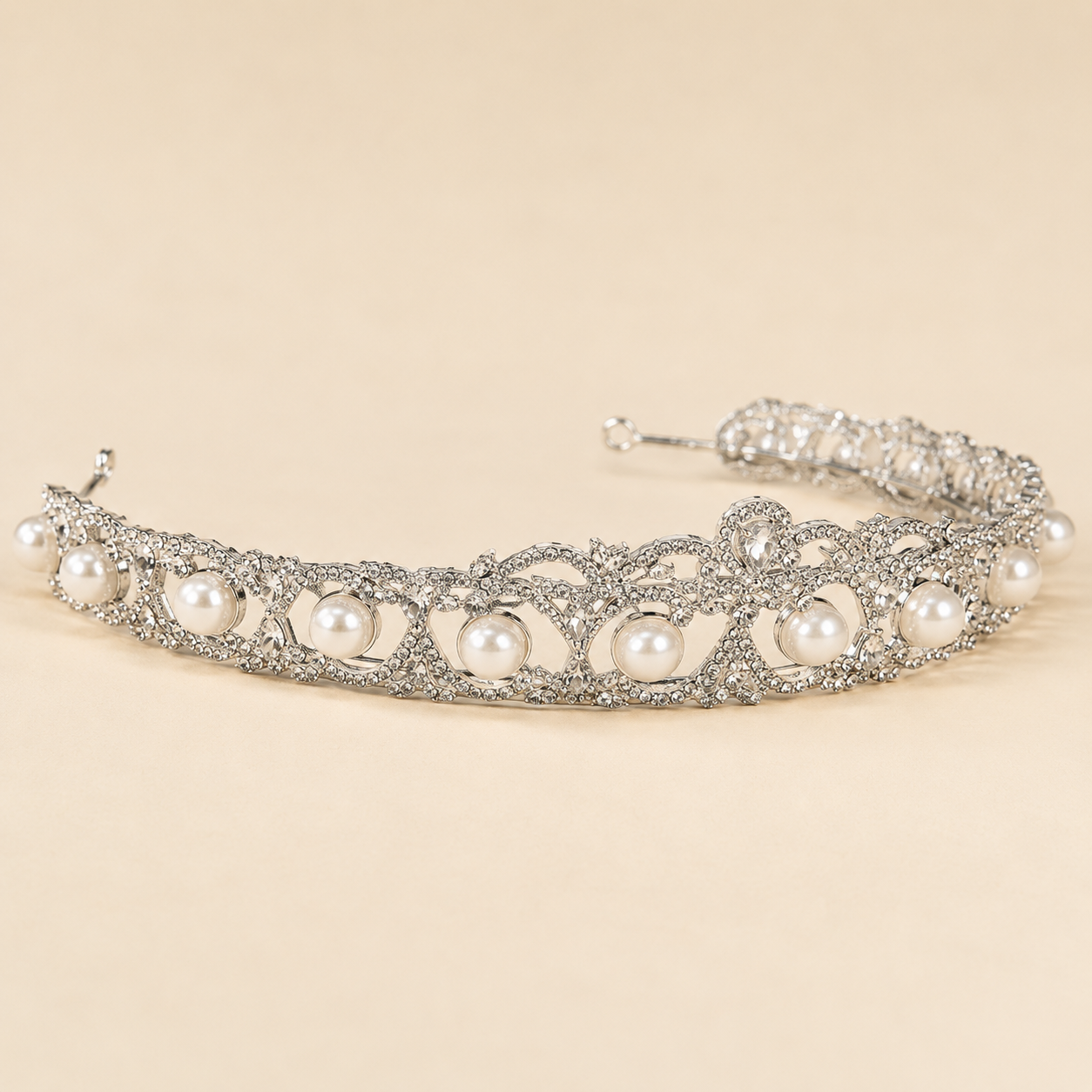 Pearl Crystal Bridal Headband Tiara