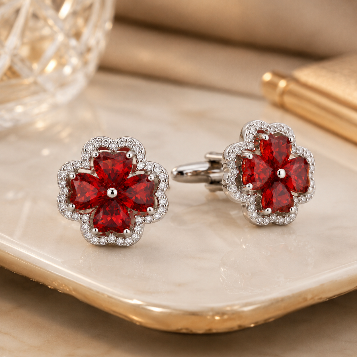 Red Clover Cufflinks