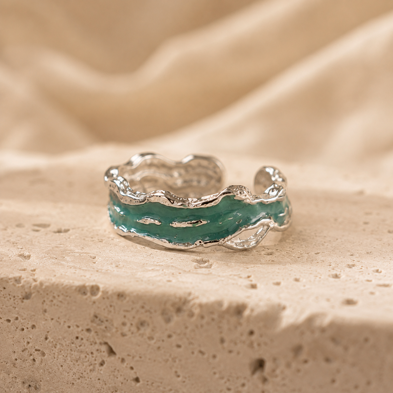 Green Enamel Ear Cuff