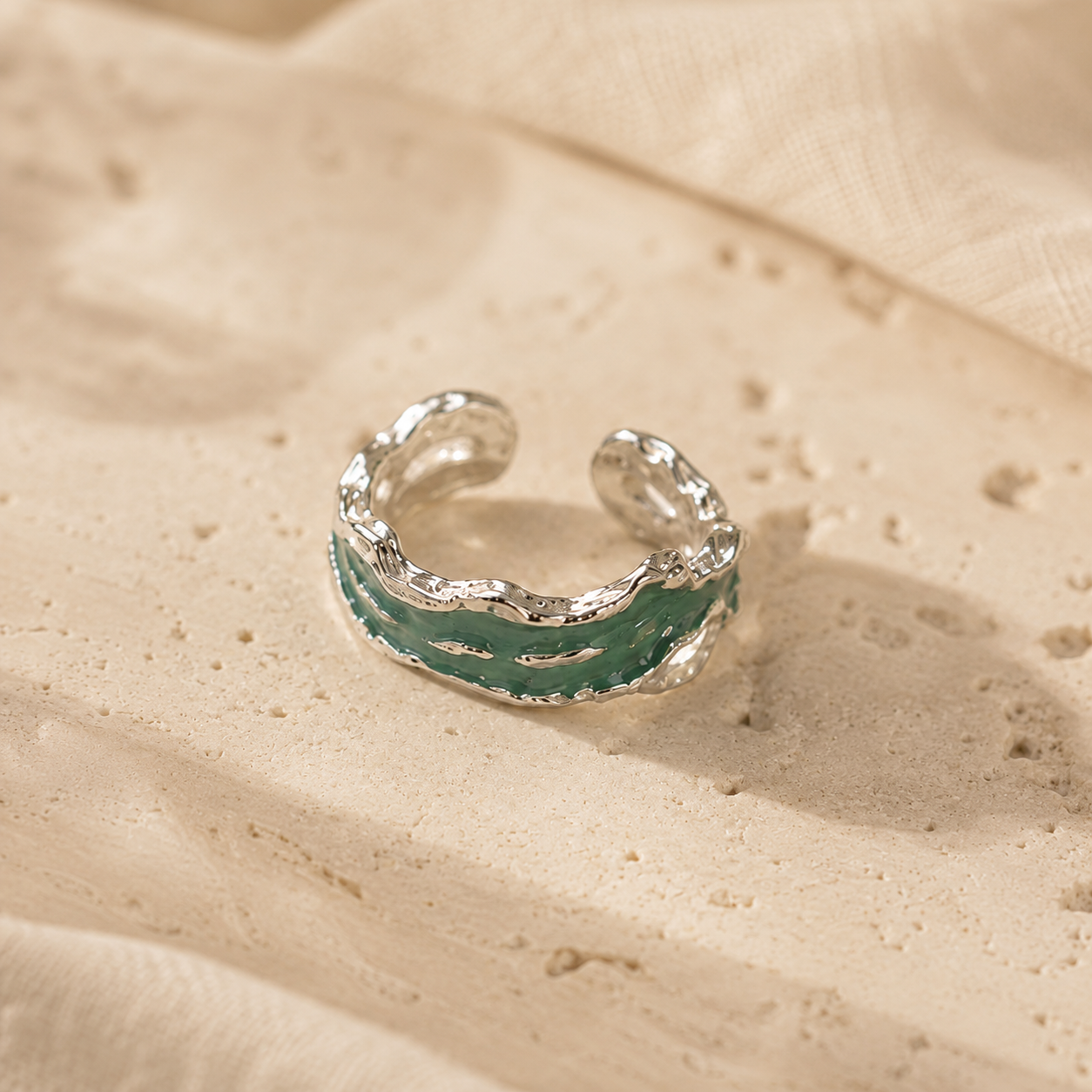 Green Enamel Ear Cuff