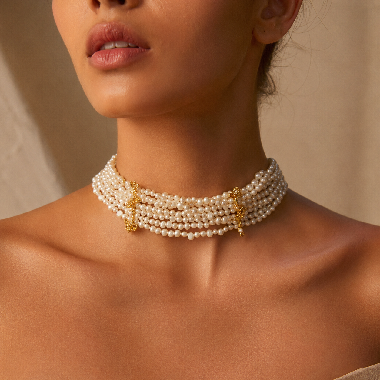 Moonlit Freshwater Pearl Choker
