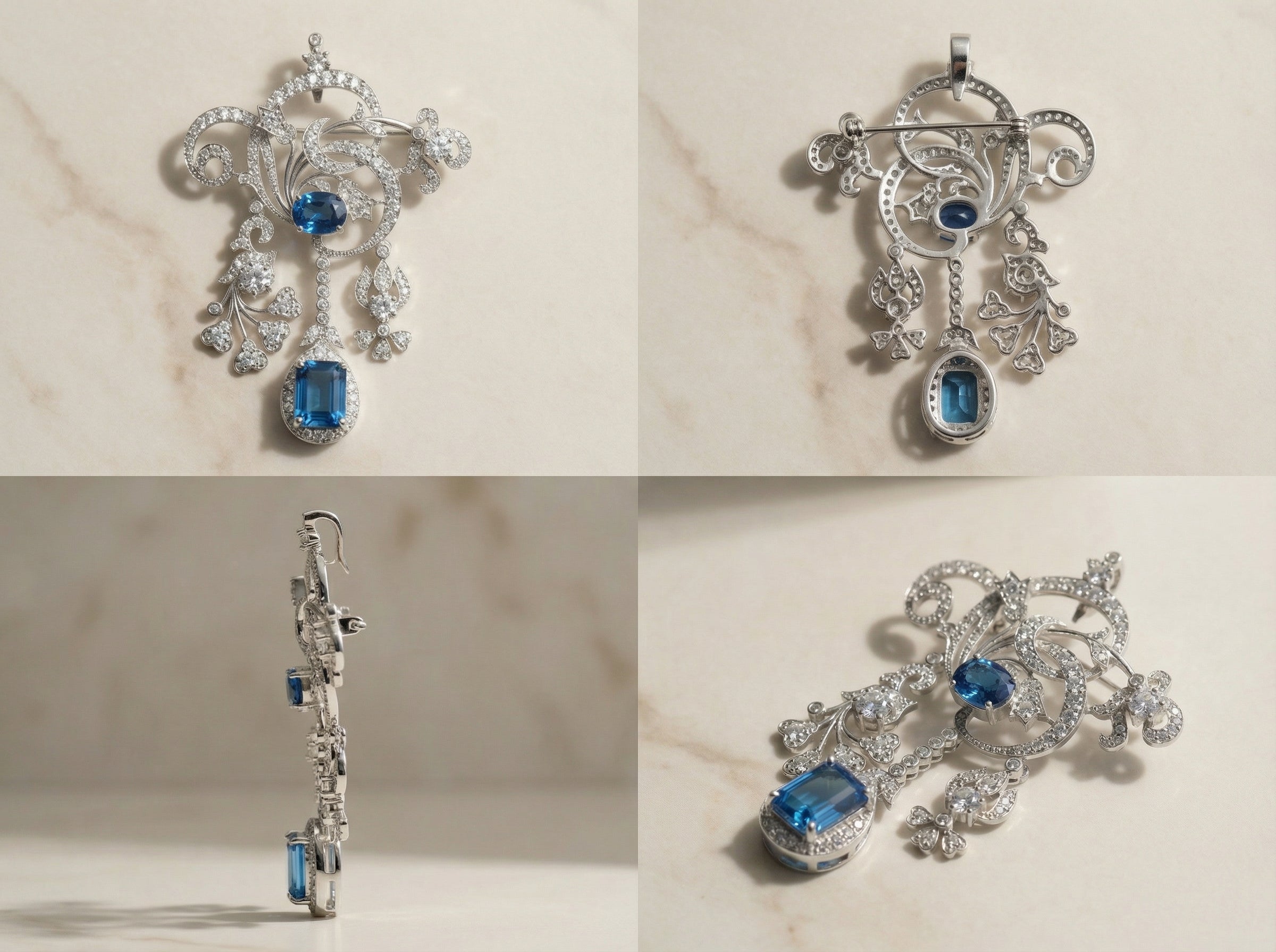 Vintage Royal Blue Convertible Brooch