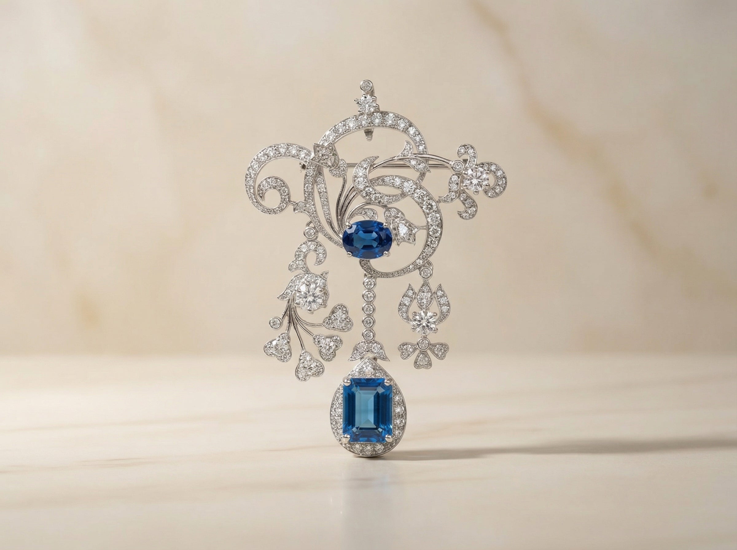 Vintage Royal Blue Convertible Brooch