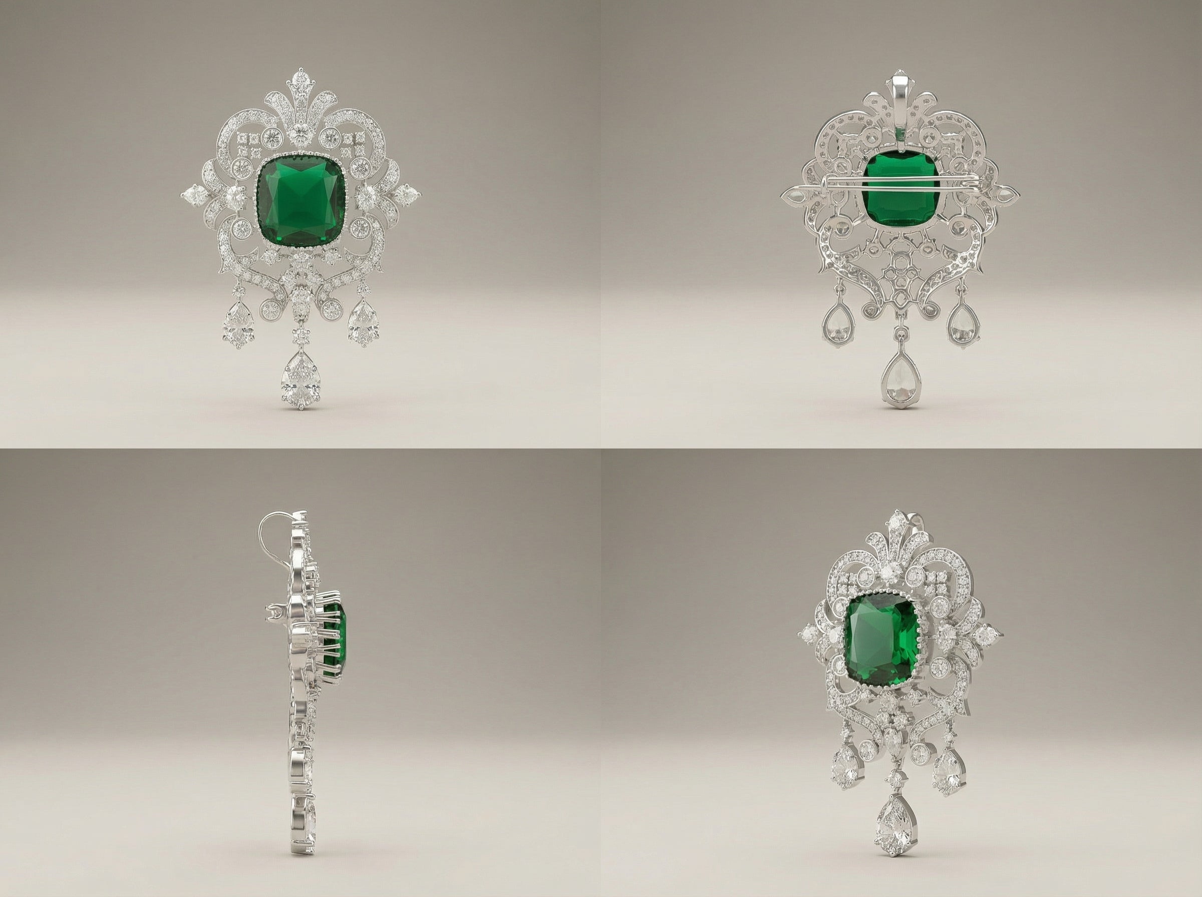 Imperial Green Brooch Pendant