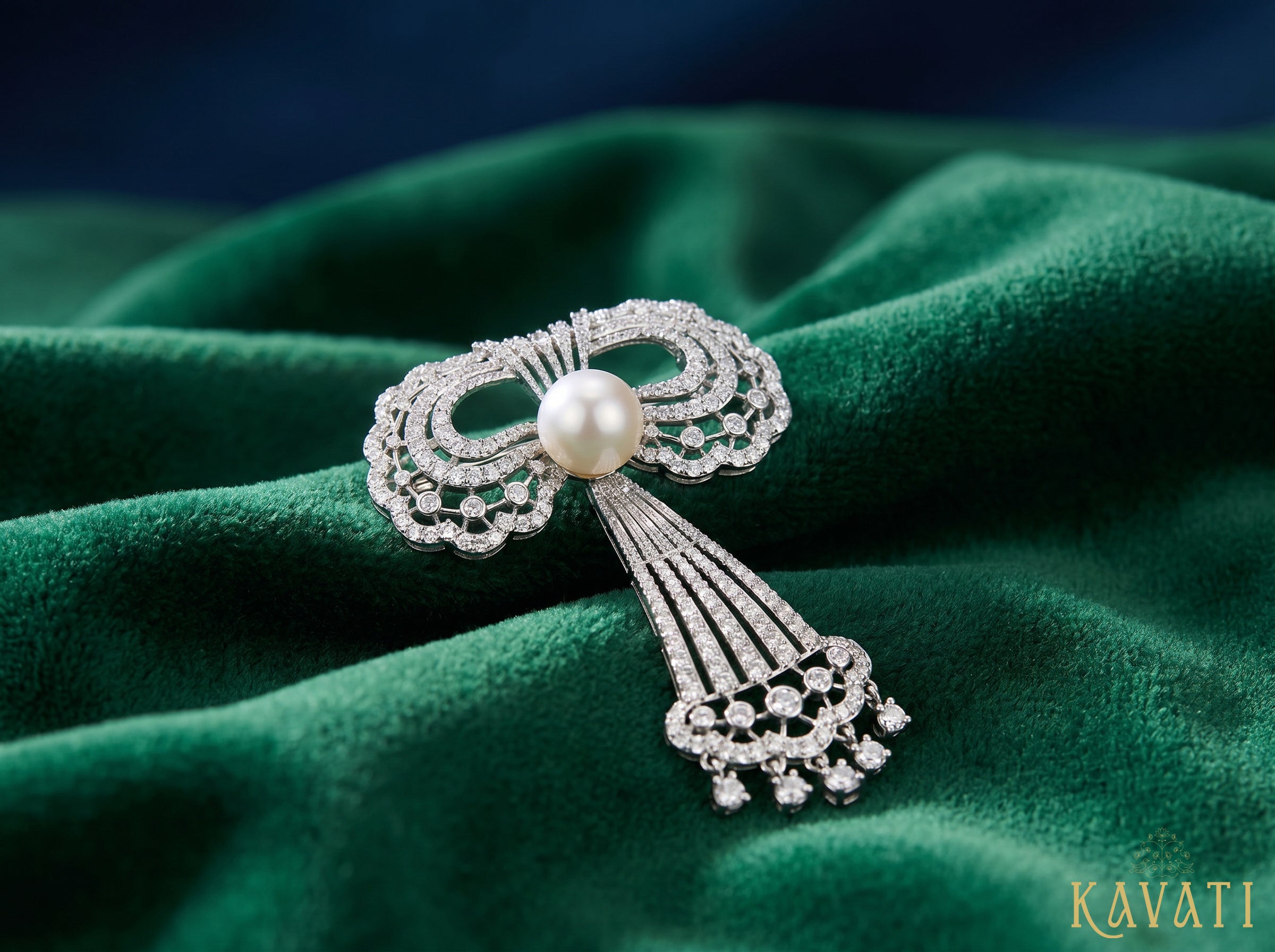 Freshwater Pearl Bow Brooch