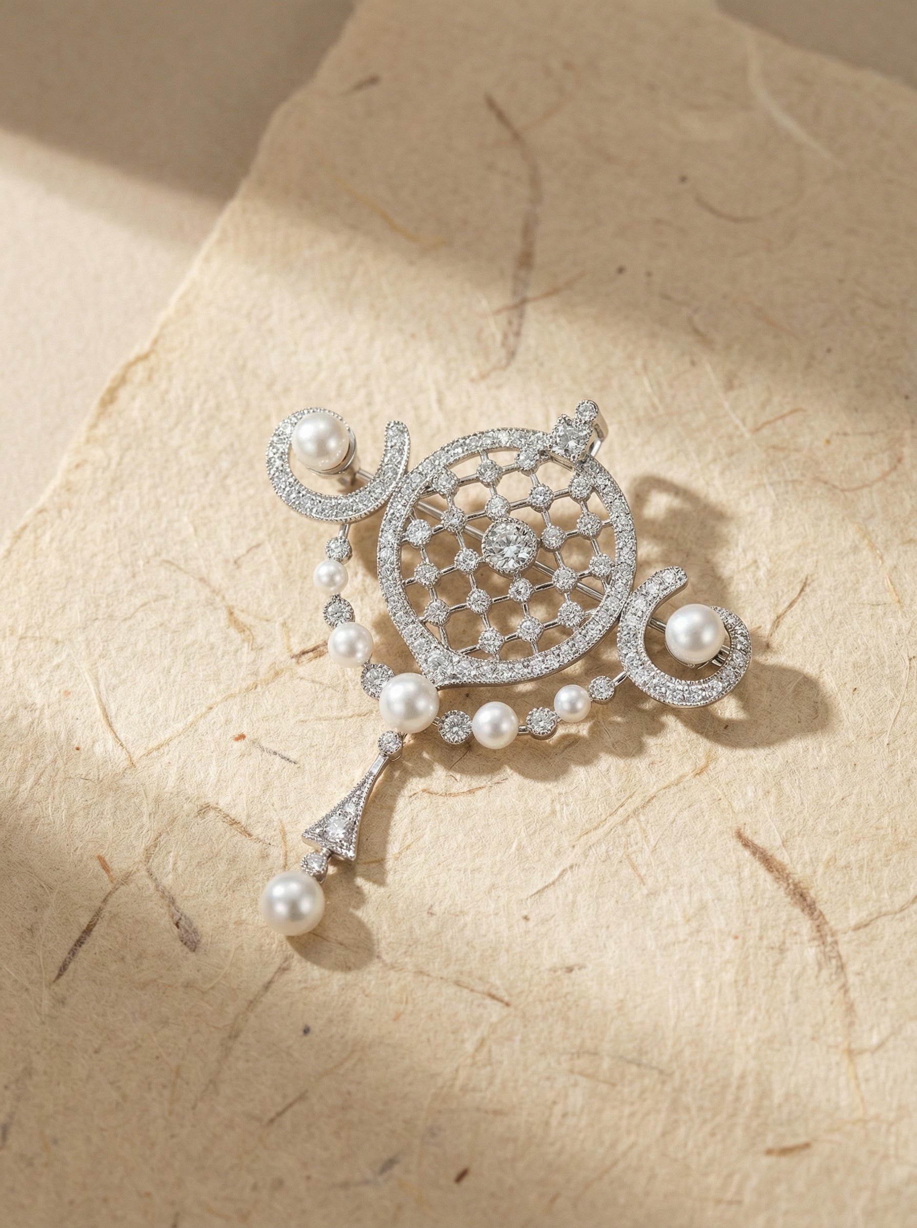 Art Deco Freshwater Pearl Brooch
