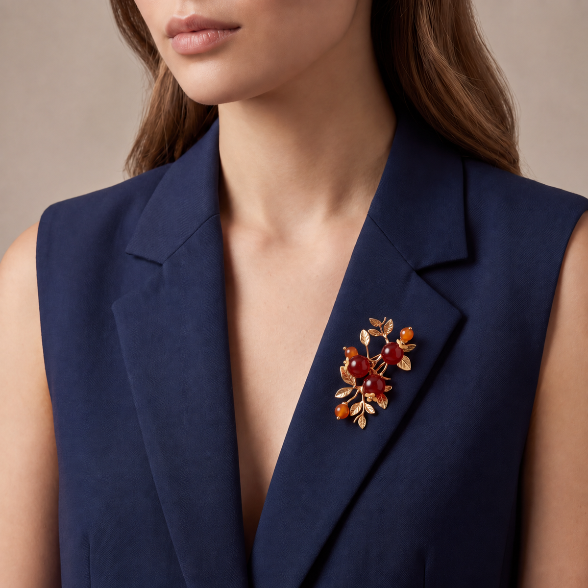 Pomegranate Branch Brooch Pendant