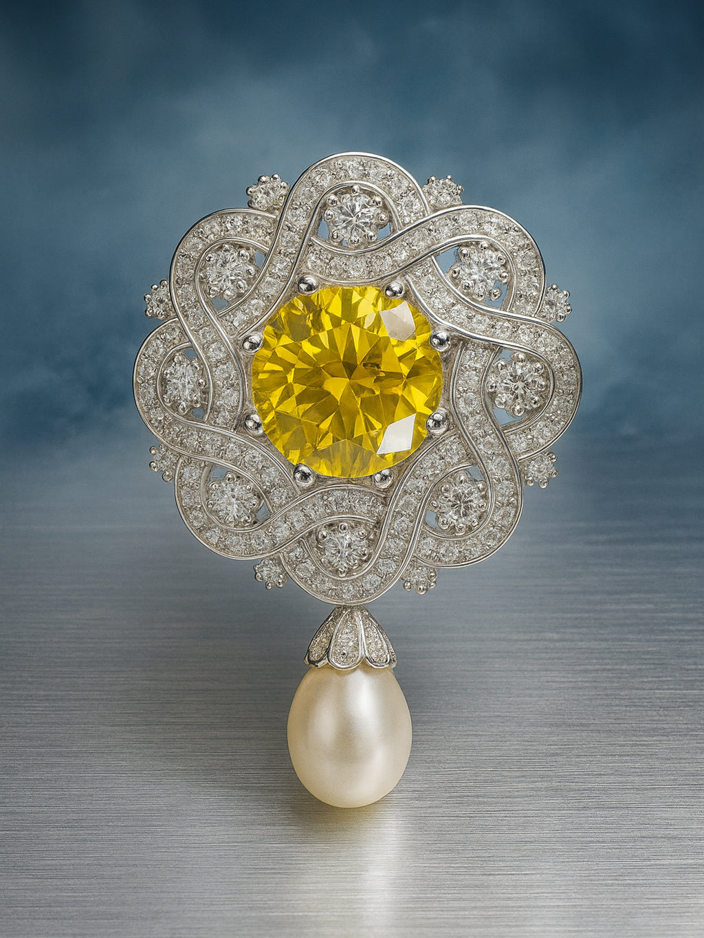 Solaris Pearl Brooch Pendant