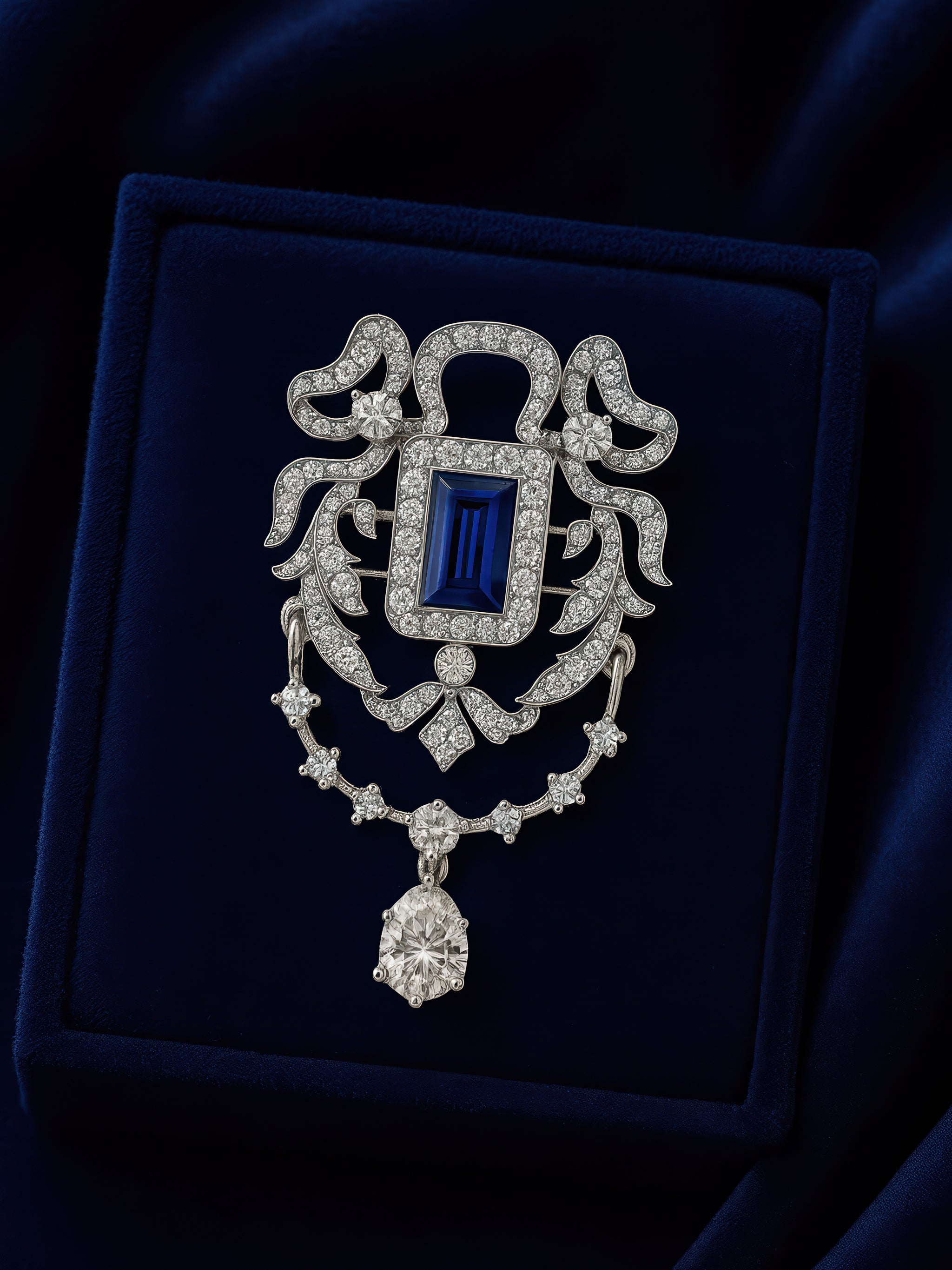 Blue Regalia Crest Brooch