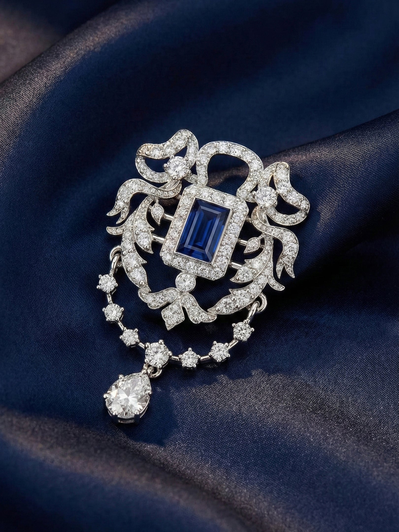 Blue Regalia Crest Brooch