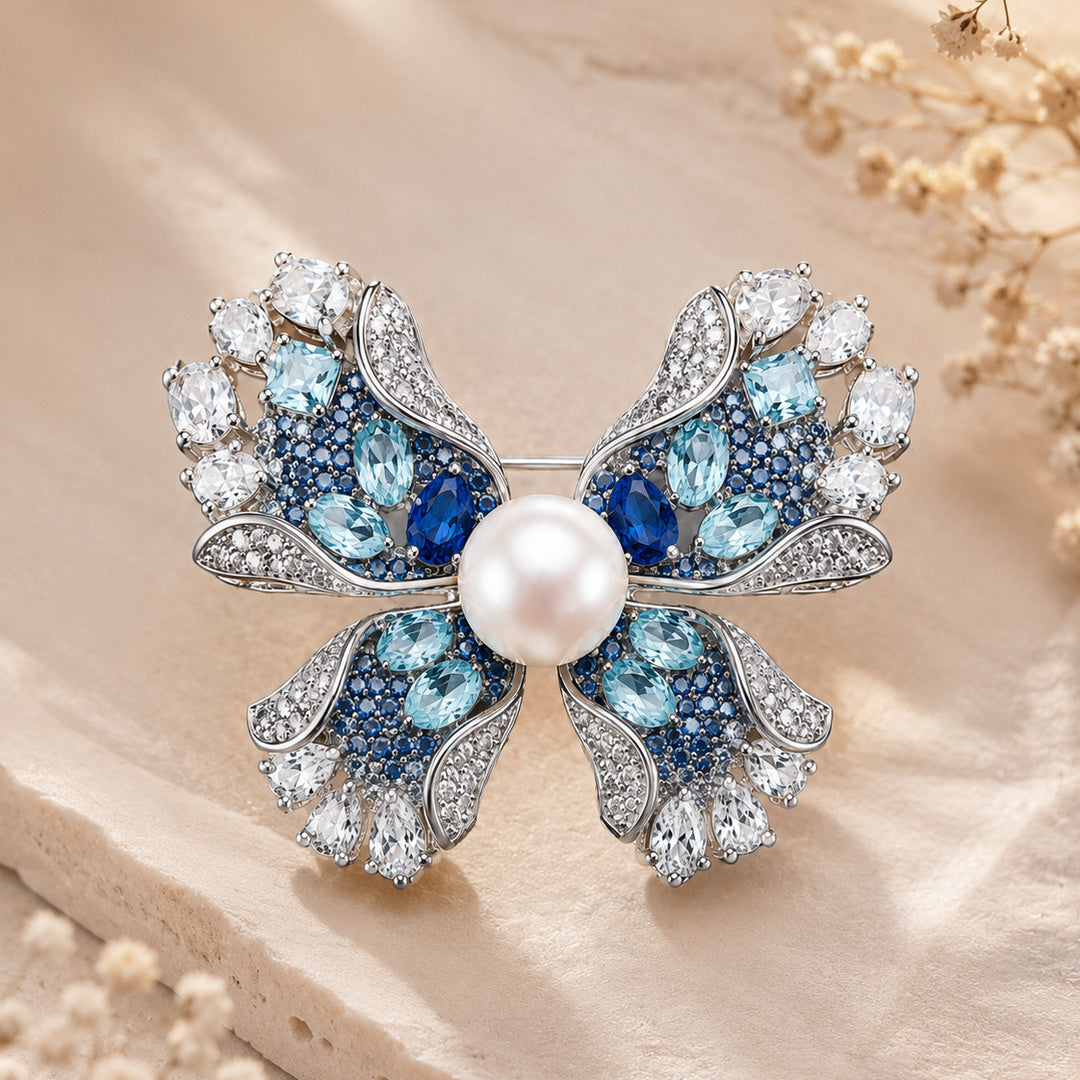 Pearl Butterfly Brooch
