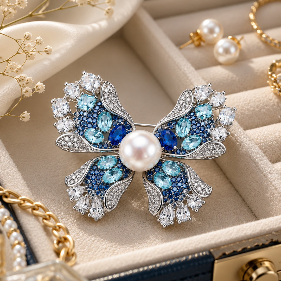 Pearl Butterfly Brooch