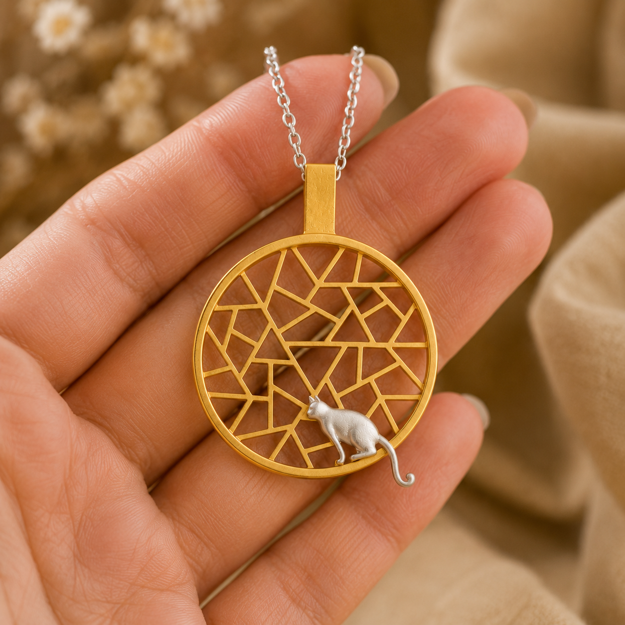 Curious Cat Necklace