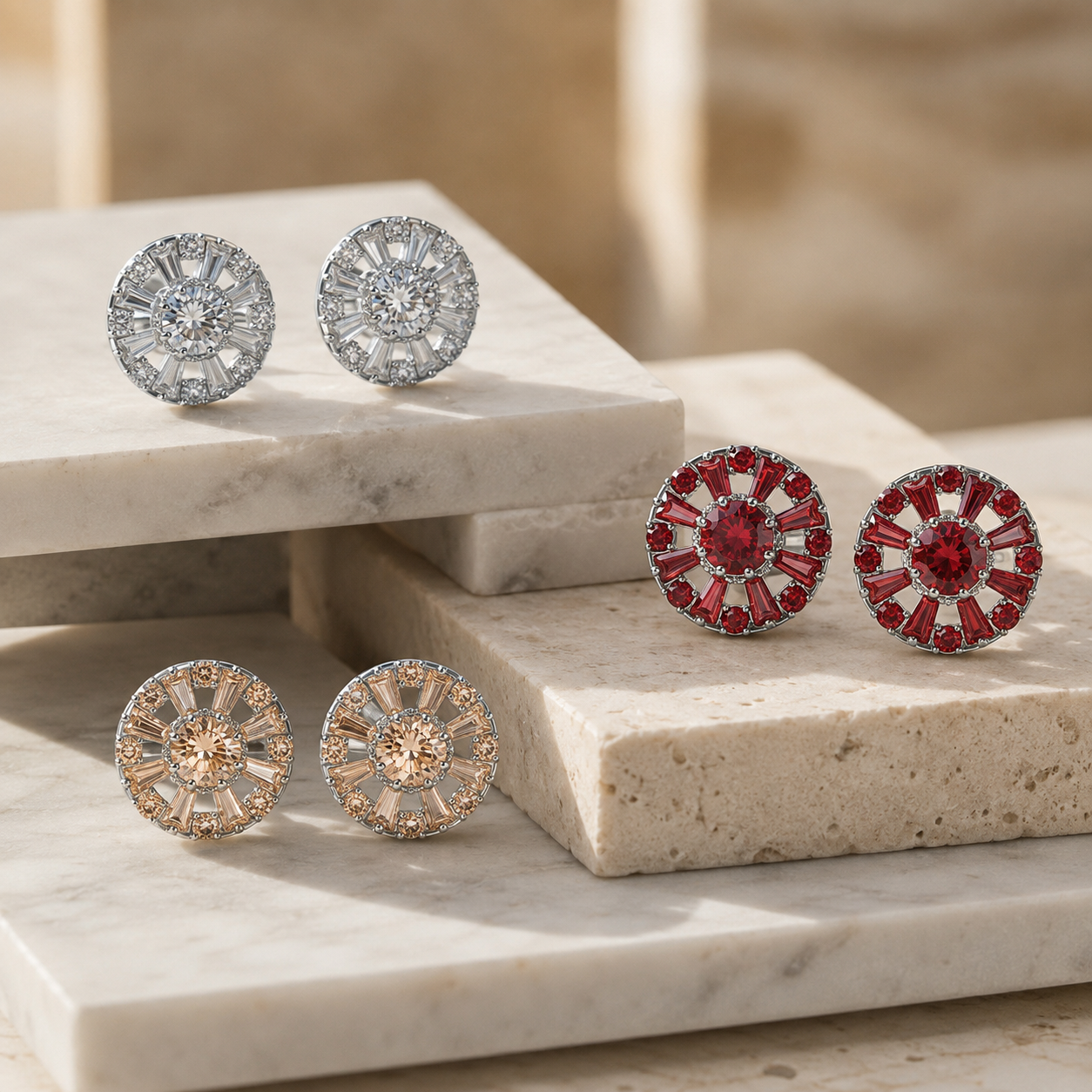 Oberon Clear Round Cufflinks
