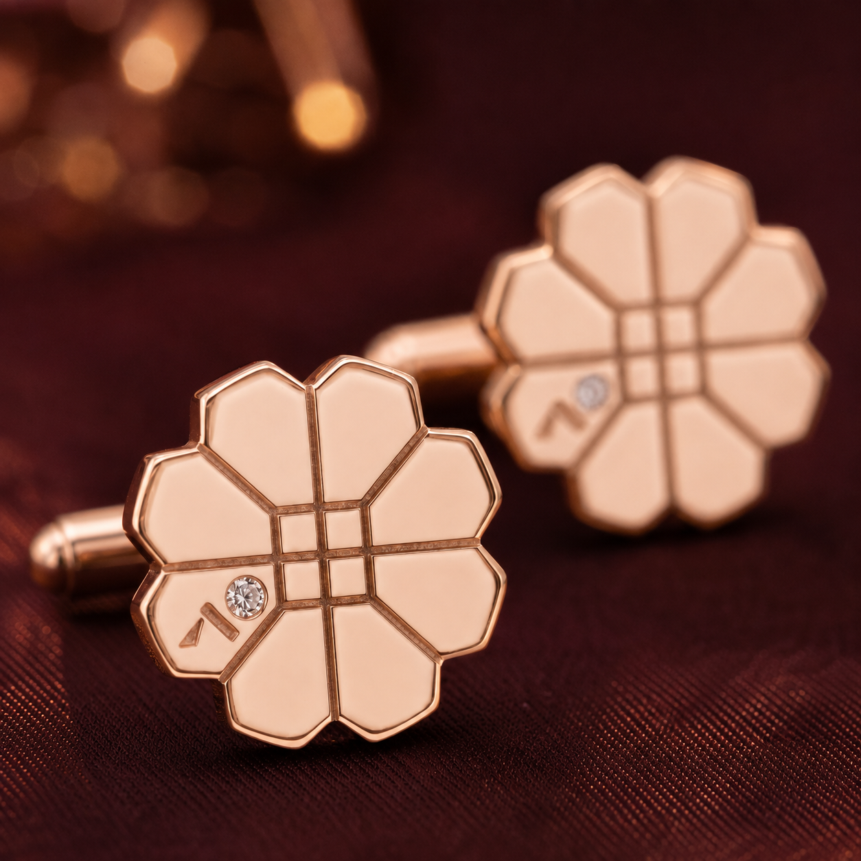 Florizel Rose Gold Floral Cufflinks