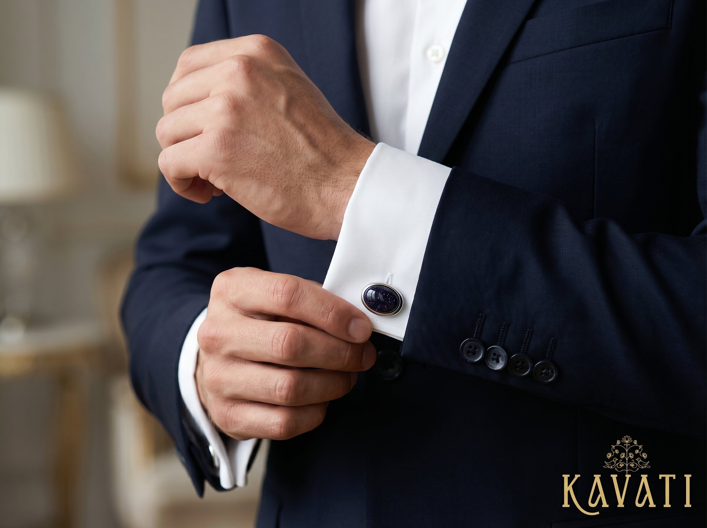 Black Oval Agate Cufflinks