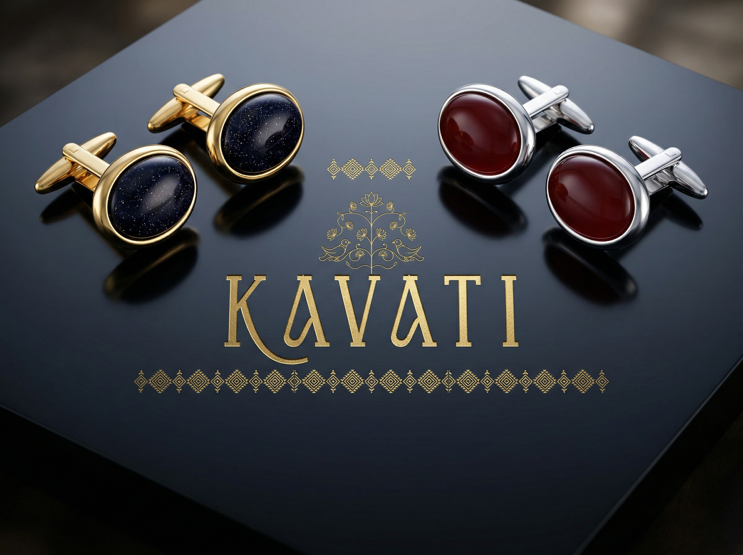 Black Oval Agate Cufflinks