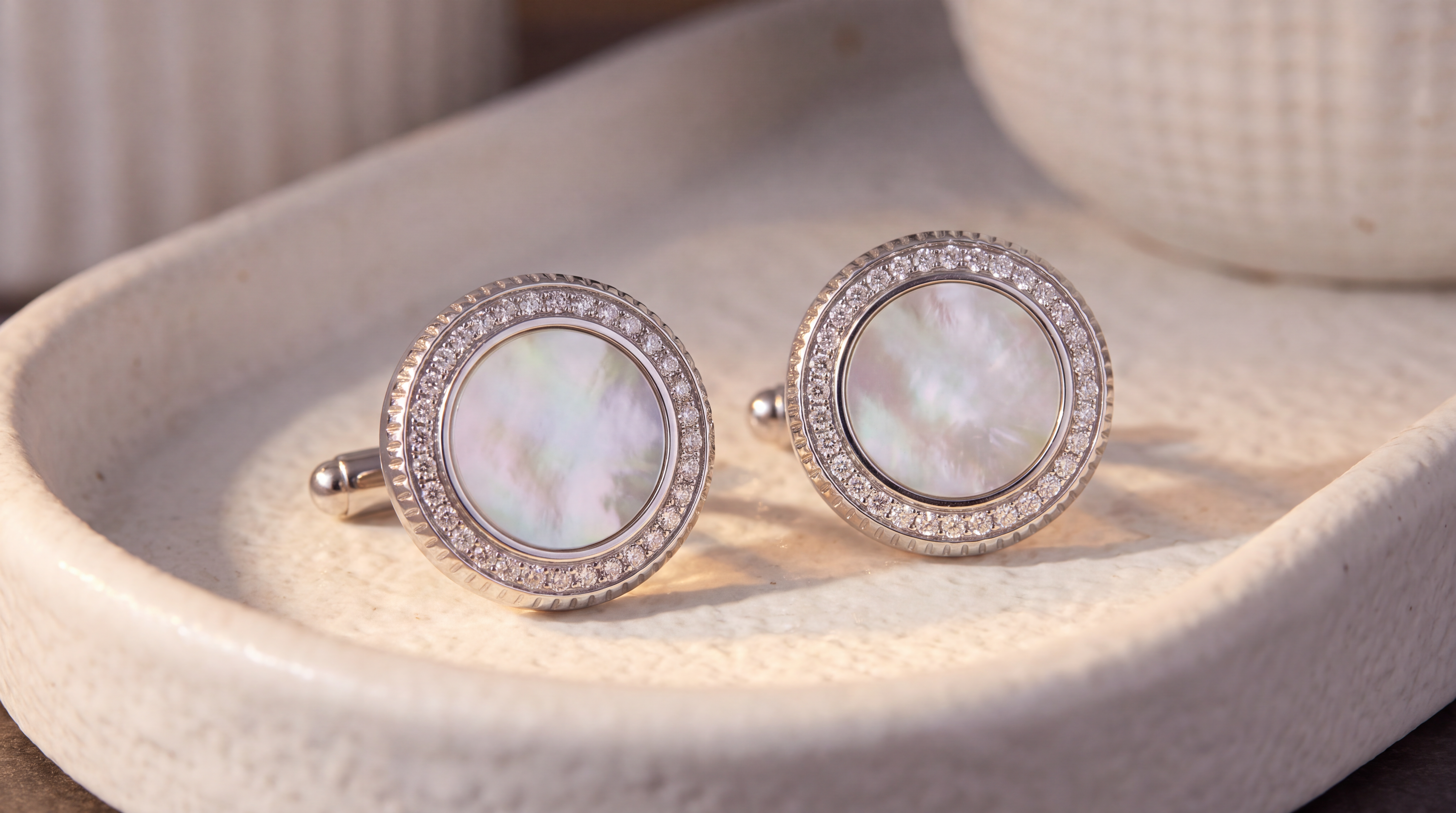The Moonlit Mother of Pearl Cufflinks