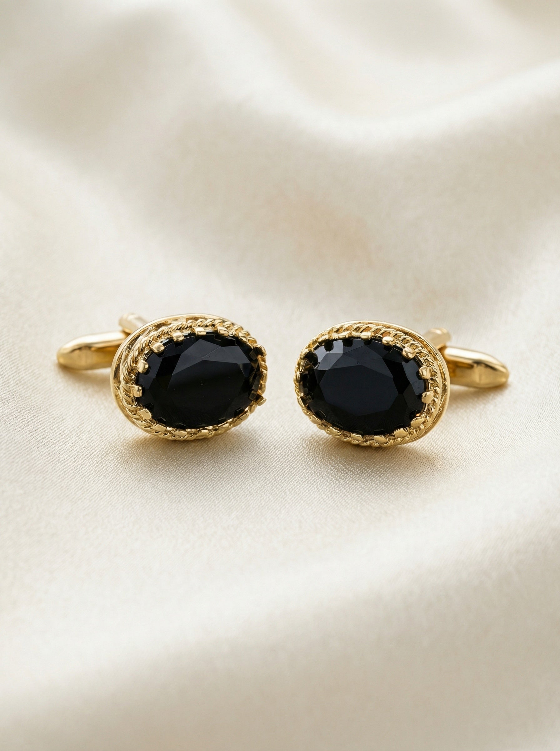 Clear Oval Cubic Zirconia Cufflinks
