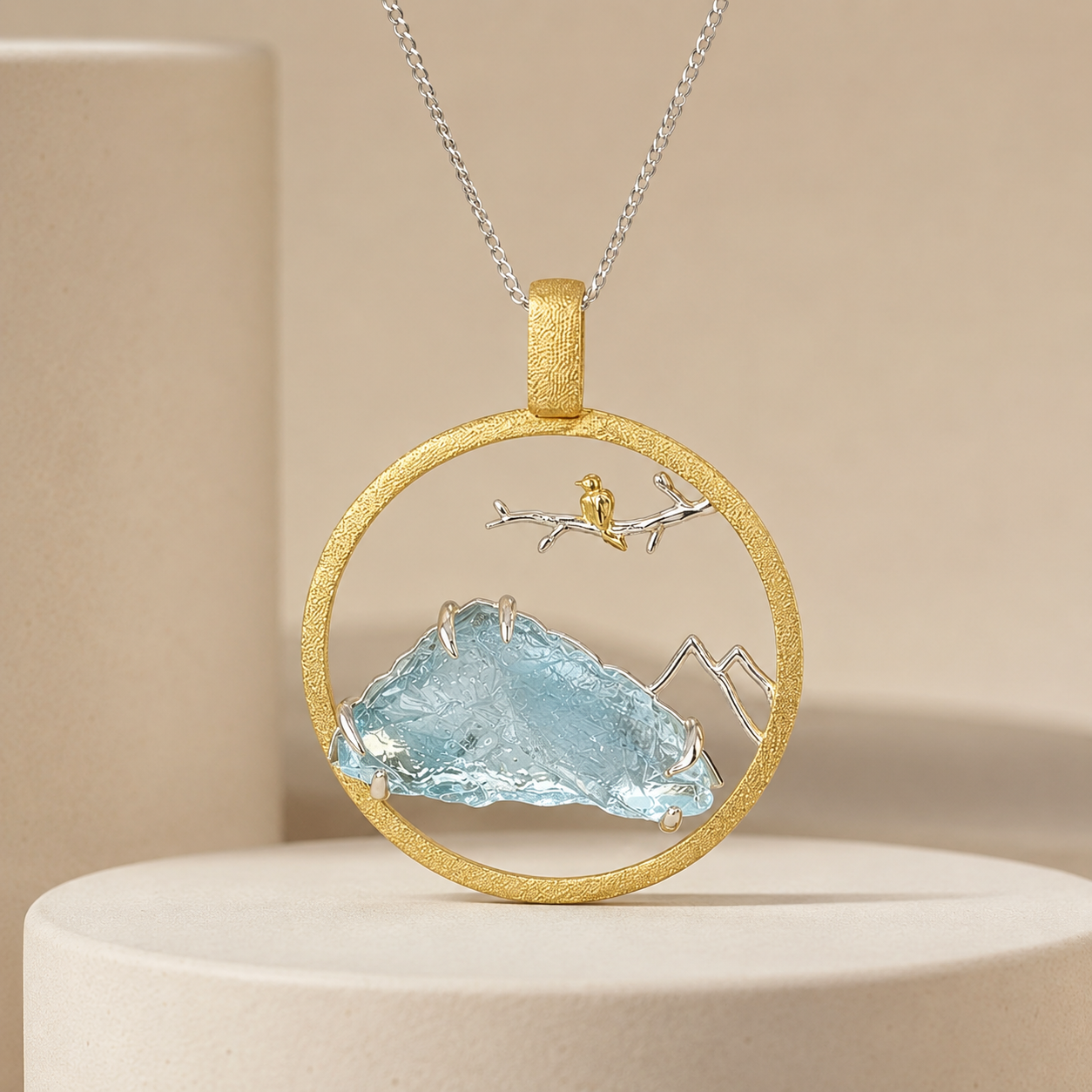 Aquamarine Mountain Reverie Necklace