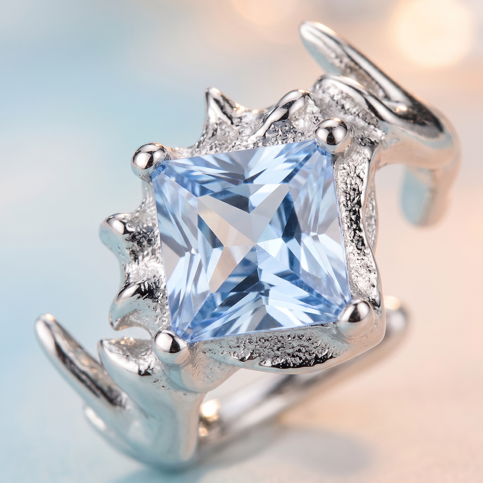 Blue Dragon Claw Ear Cuff in 925 Sterling Silver