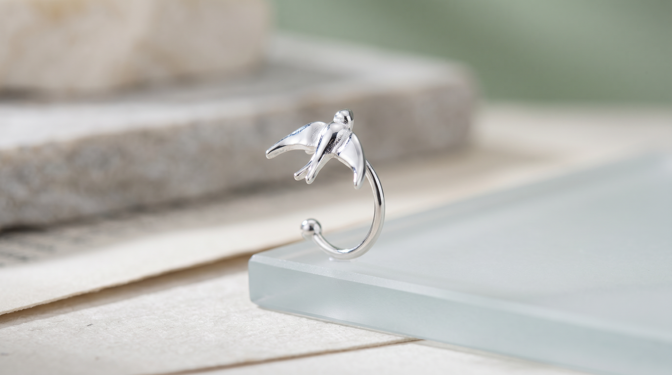 Dainty Bird Silver Ear Cuff