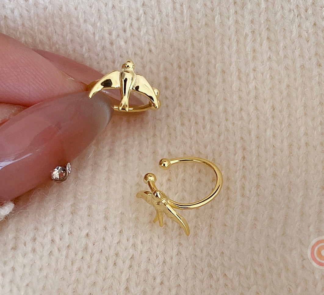 Dainty Bird Gold Ear Cuff
