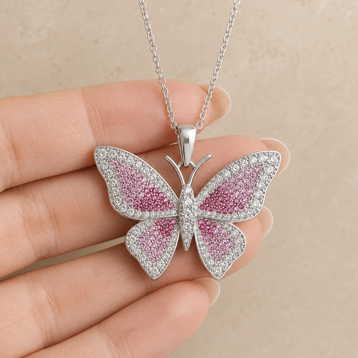 Blush Butterfly Necklace