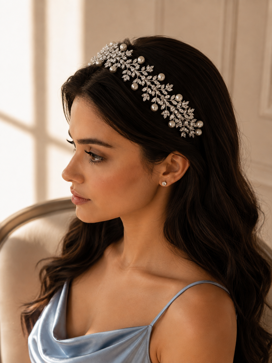 Titania Pearl Leaf Crown