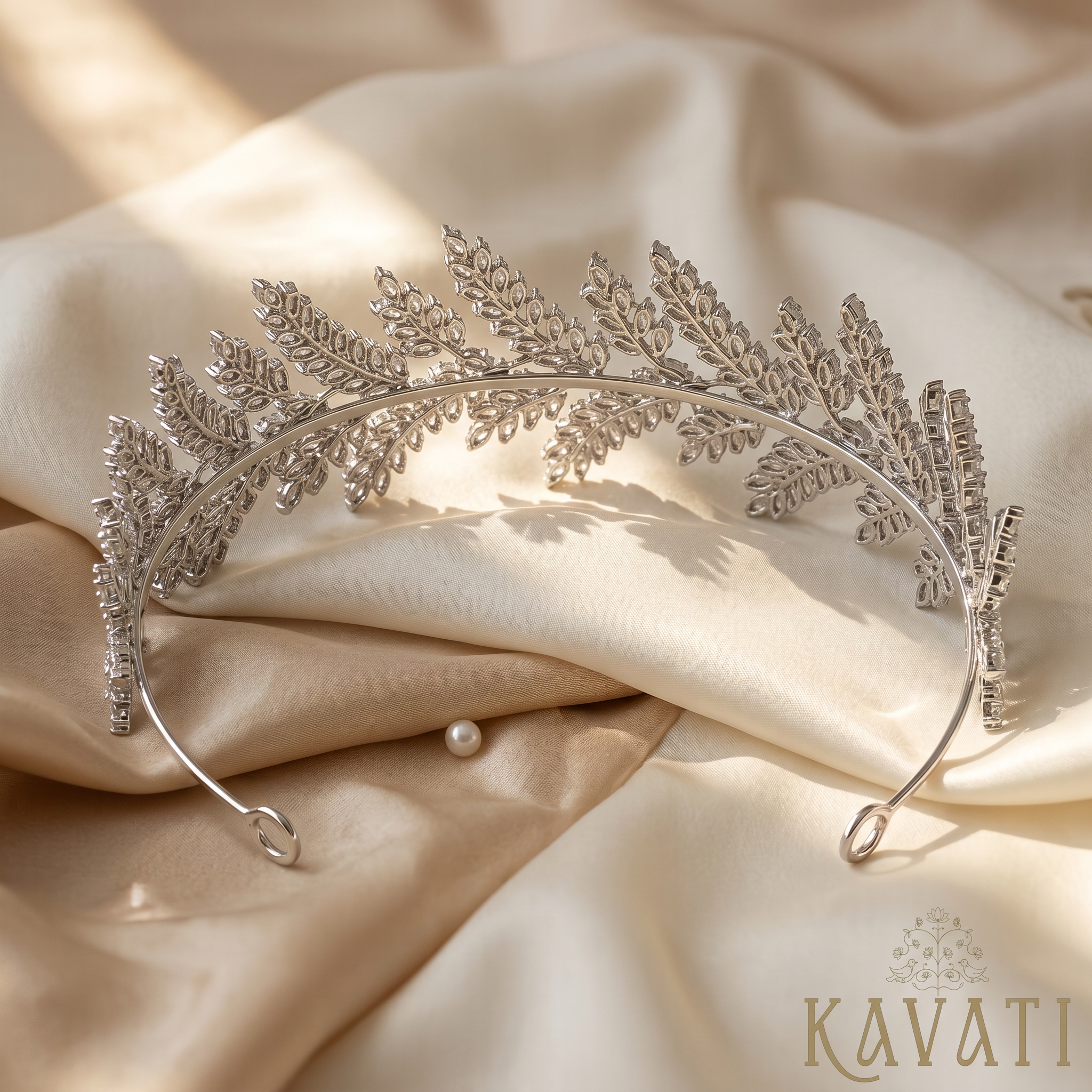 Platinum Plated Bridal Headband Tiara