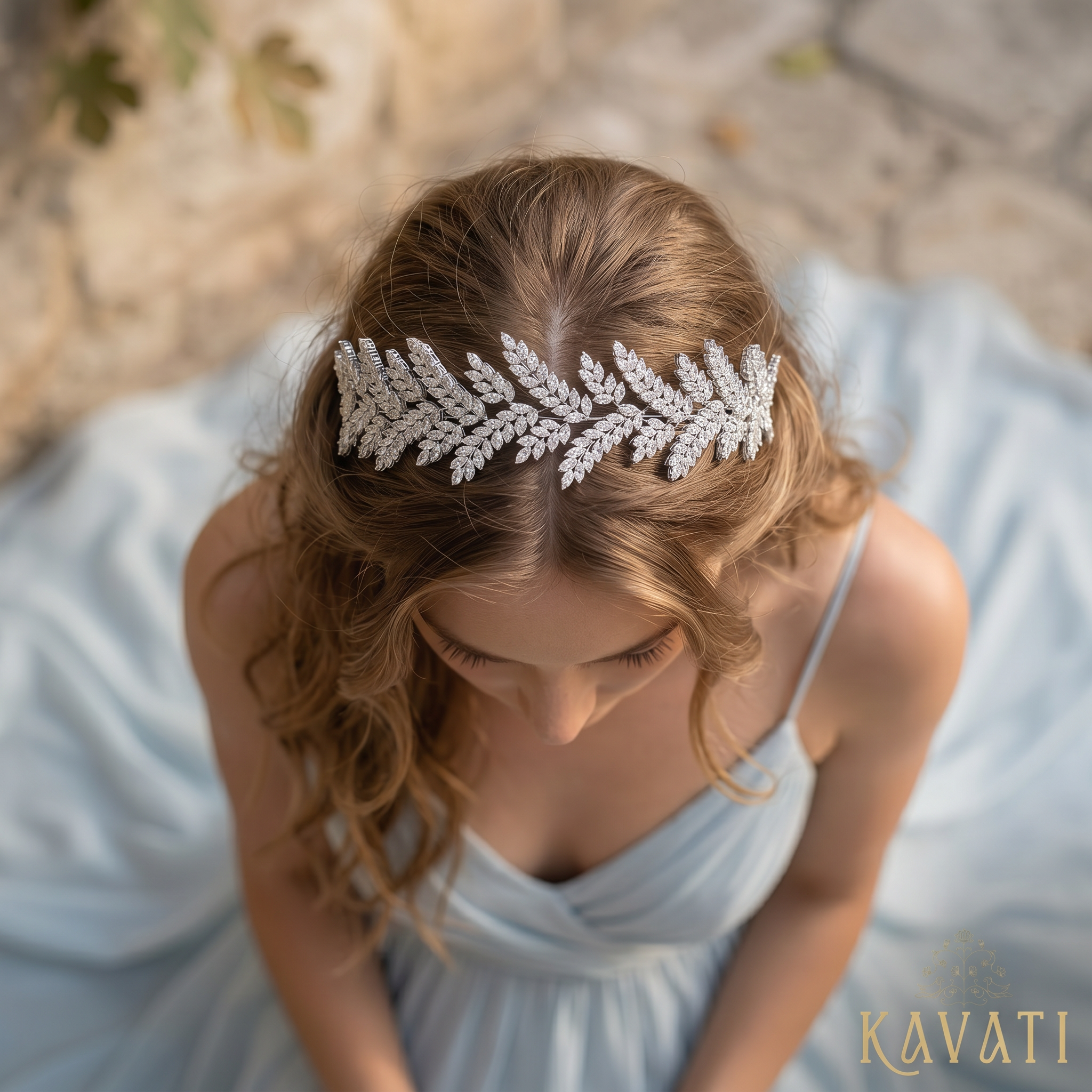 Platinum Plated Bridal Headband Tiara