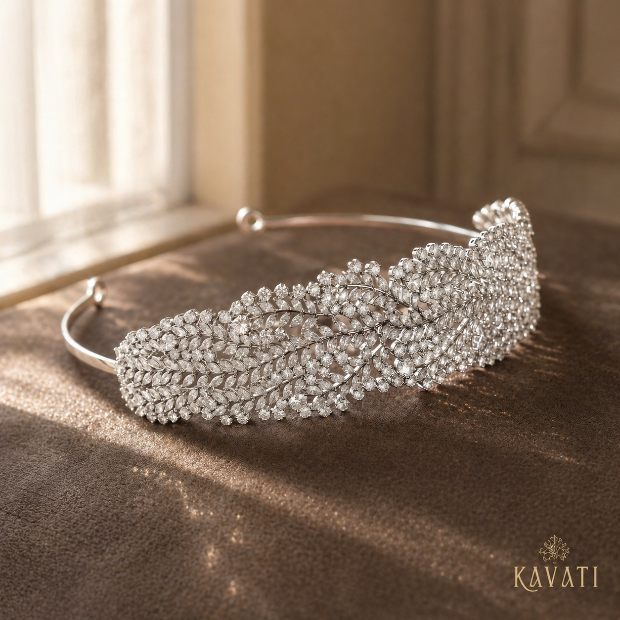 Platinum Plated Crystal Wedding Hair Accessory