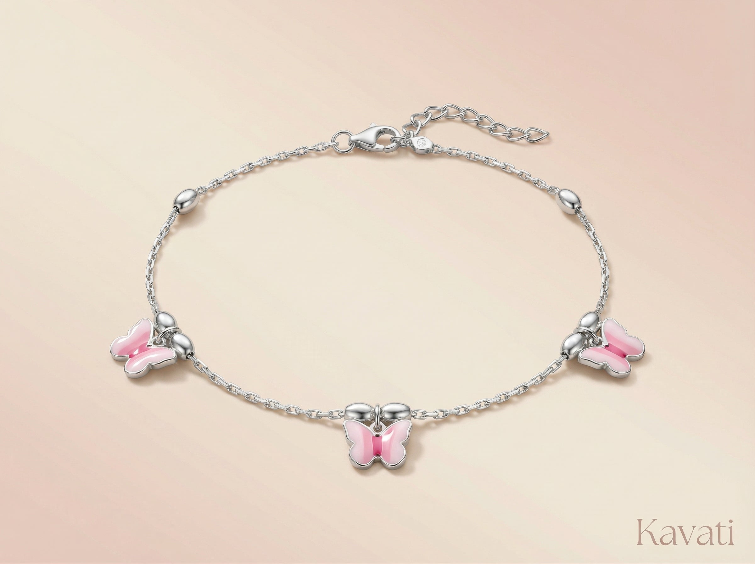Handmade Sterling Silver Butterfly Anklet