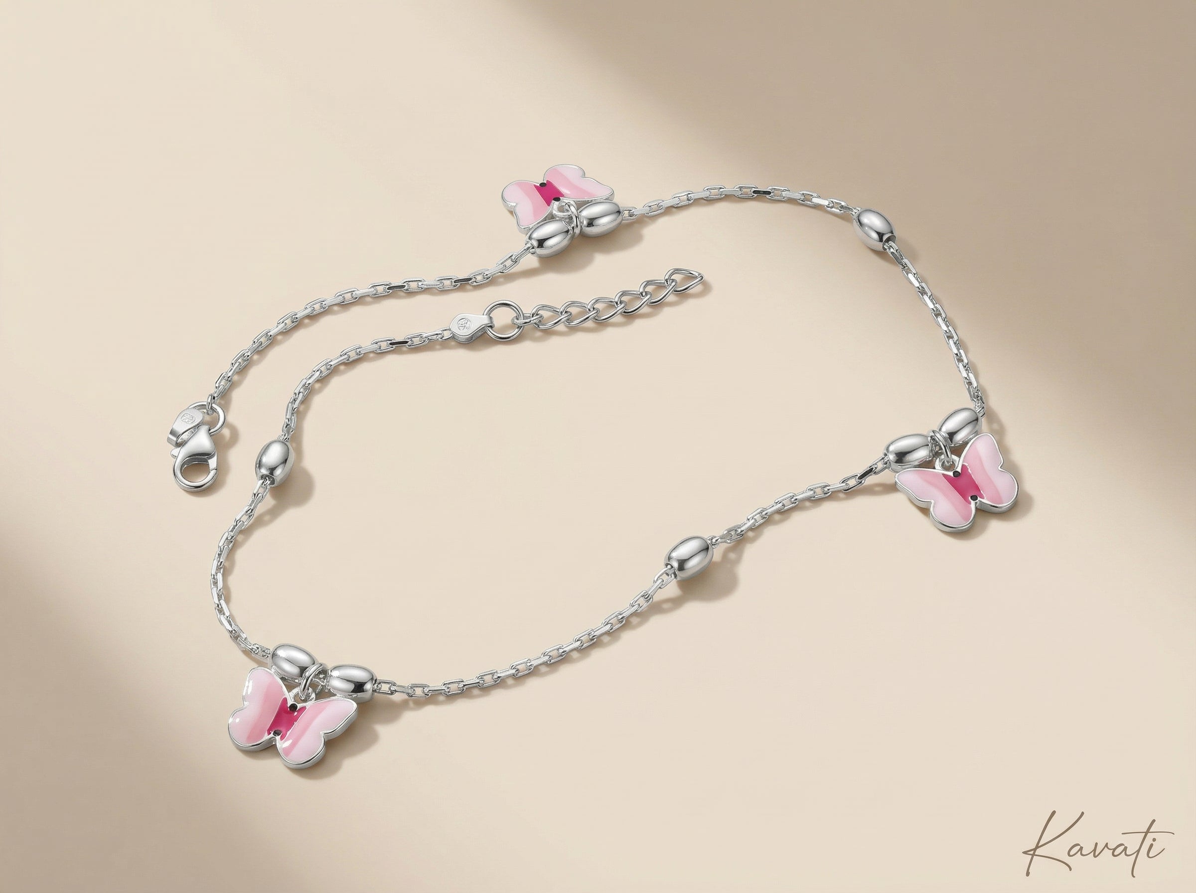 Handmade Sterling Silver Butterfly Anklet